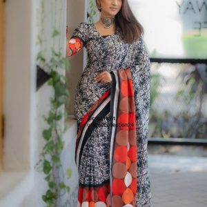 Eid Espine Silk Sharee with Blouse Piece