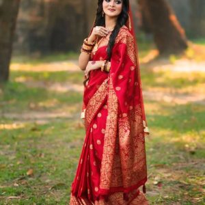 জাপানি সিল্ক স্কিন প্রিন্ট শাড়ি ব্লাউজ পিস সহ
