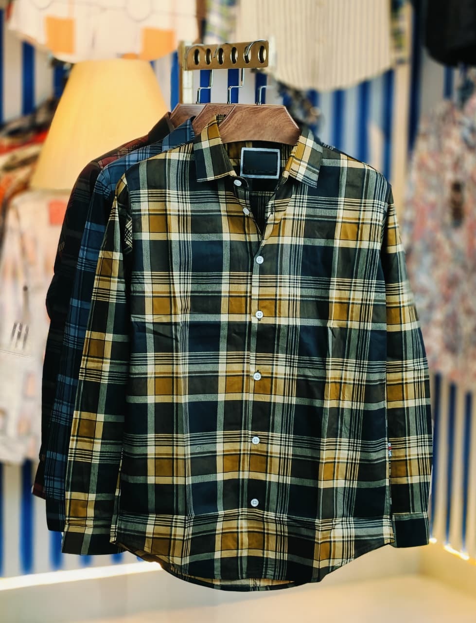 Pure Cotton Full Sleeve Check & Print Shirt for Men Pure Cotton Full Sleeve Check & Print Shirt for Men