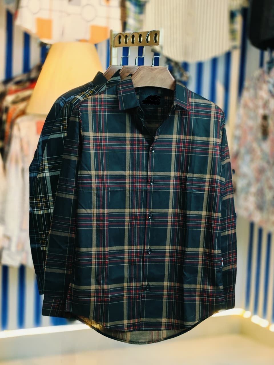 Pure Cotton Full Sleeve Check & Print Shirt for Men Pure Cotton Full Sleeve Check & Print Shirt for Men