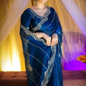 Georgette Embroidery Sharee with Blouse Piece Soft georgette fabrics. Sharee 12 Hat. Separate blouse piece.